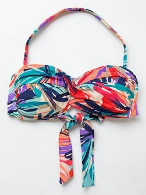 LA BLANCA Size M Tropical Twisted Bandeau Convertible Bikini Top